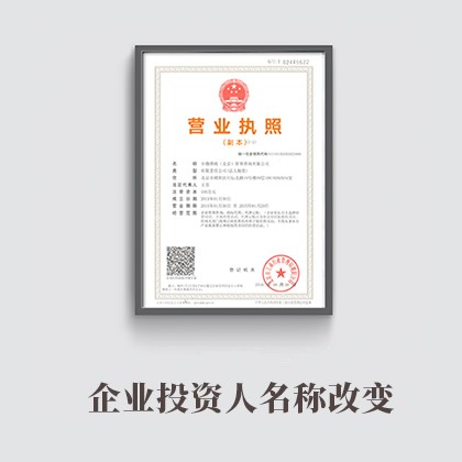 阳东企业投资人名称改变